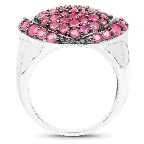 3.35 Carat Genuine Ruby .925 Sterling Silver Ring