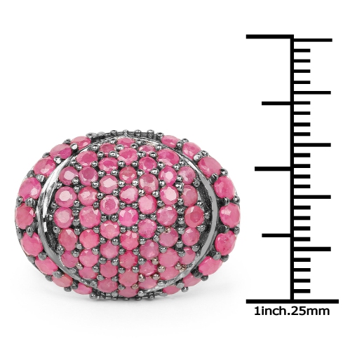 3.35 Carat Genuine Ruby .925 Sterling Silver Ring