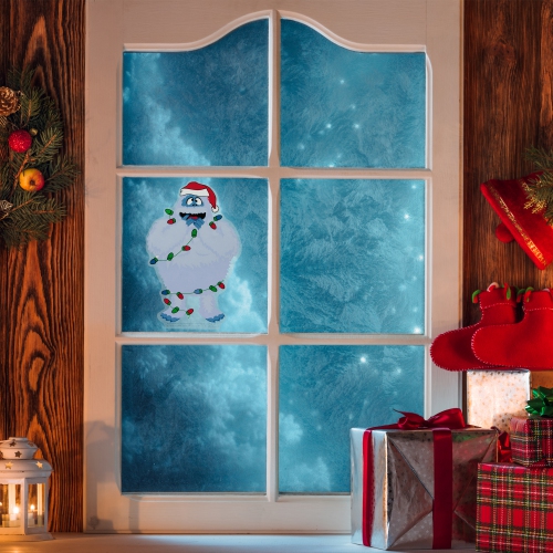 Bumble Wrapped in Lights Double Sided Christmas Window Cling Decoration