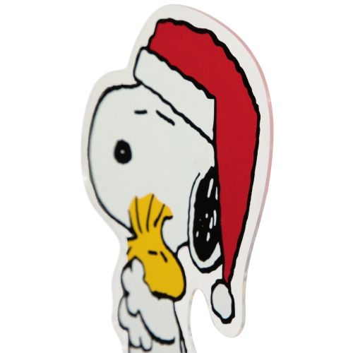 Peanuts Snoopy Hugs Woodstock Double Sided Christmas Window Cling Decoration - 7"