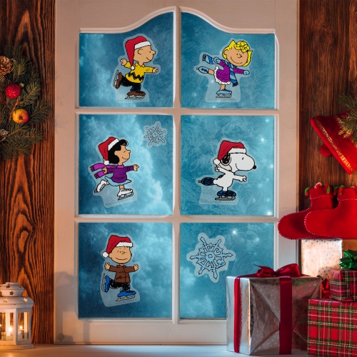 8-Piece Peanuts Christmas Nativity Double Sided Window Cling Decorations