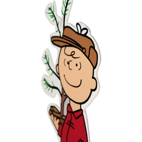 Peanuts Charlie Brown with Iconic Tree Double Sided Christmas Window Cling Decoration