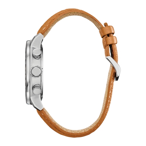 Star Wars Mens Rebel Pilot Japanese Eco-Drive Watch 44mm Silver-Tone Stainless Steel Case Orange Leather Strap with Black Dial