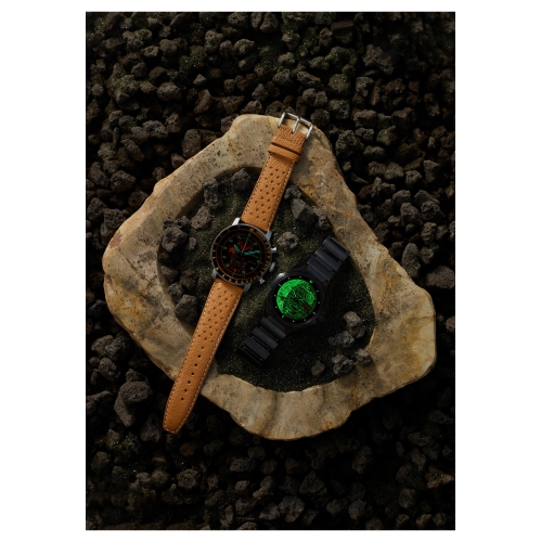 Star Wars Mens Rebel Pilot Japanese Eco-Drive Watch 44mm Silver-Tone Stainless Steel Case Orange Leather Strap with Black Dial