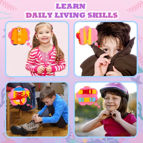 Toddler Busy Board, Montessori Sensory Board Toys for 1 2 3 4 5 Years Old Boys Girls Preschool Educational Toddler Activity