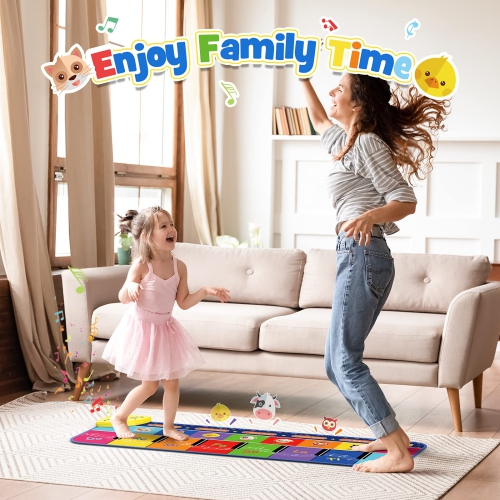Toddler Girl Toys, TopDollo Baby Musical Toys for 1-6 Year Old Girls Piano Mat Gifts for 2-6 Year Old Girls Baby Piano Mat B