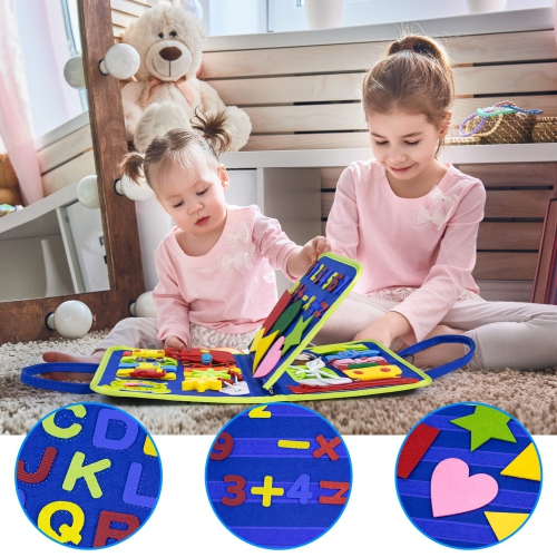 Toddler Busy Board, Montessori Sensory Board Toys, Preschool Toddler Activities Educational Travel Toy Learning Fine Motor B