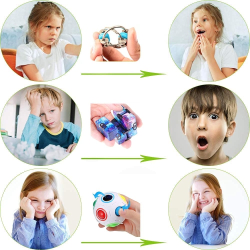 56 Pack Fidget Figet Sensory Toy Box Set Bulk Pop Poppers Anxiety Autism Stress Bubble Game Christmas Stocking Stuff Prize C