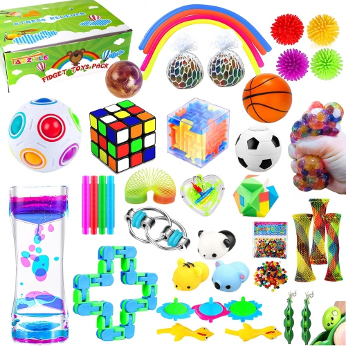 Sensory Fidget Toys Set 41 Pack, Stress Relief Fidget Hand Toys for Adults and Kids, Sensory Fidget and Squeeze Widget for R
