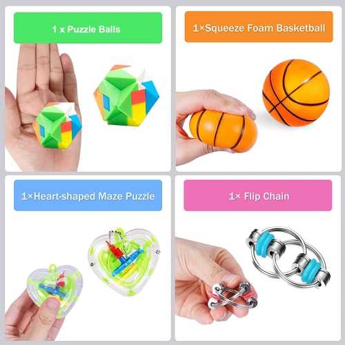 Sensory Fidget Toys Set 41 Pack, Stress Relief Fidget Hand Toys for Adults and Kids, Sensory Fidget and Squeeze Widget for R