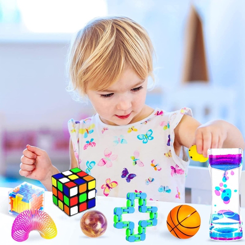 Sensory Fidget Toys Set 41 Pack, Stress Relief Fidget Hand Toys for Adults and Kids, Sensory Fidget and Squeeze Widget for R
