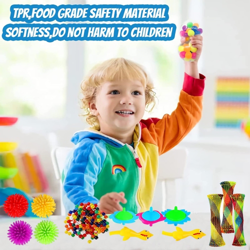 Sensory Fidget Toys Set 41 Pack, Stress Relief Fidget Hand Toys for Adults and Kids, Sensory Fidget and Squeeze Widget for R