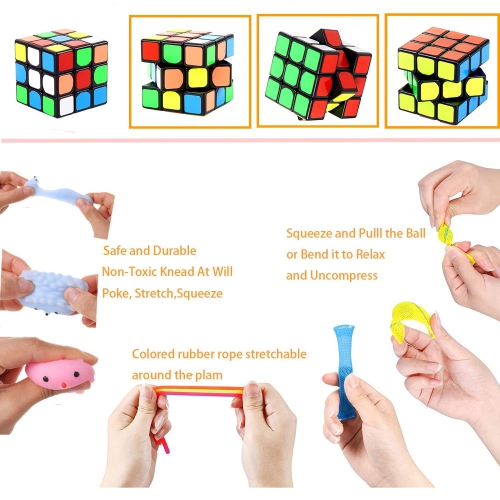 Fidget Toy Set Sensory Fidget Toy Set for Kids Squeeze Sensory Fidget Anti Stress Reliever Silicone Fun Toy