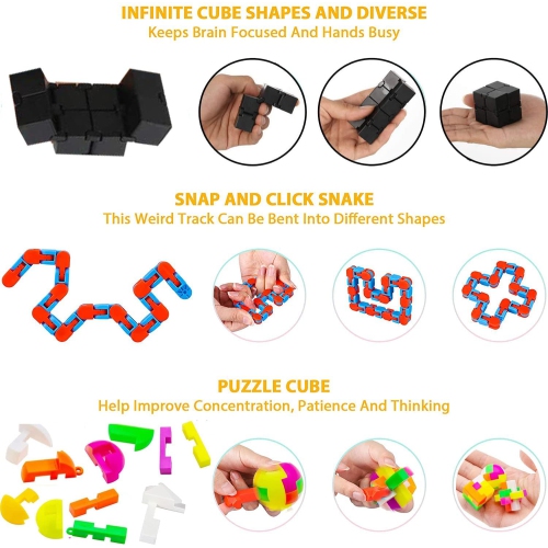 Fidget Toy Set Sensory Fidget Toy Set for Kids Squeeze Sensory Fidget Anti Stress Reliever Silicone Fun Toy