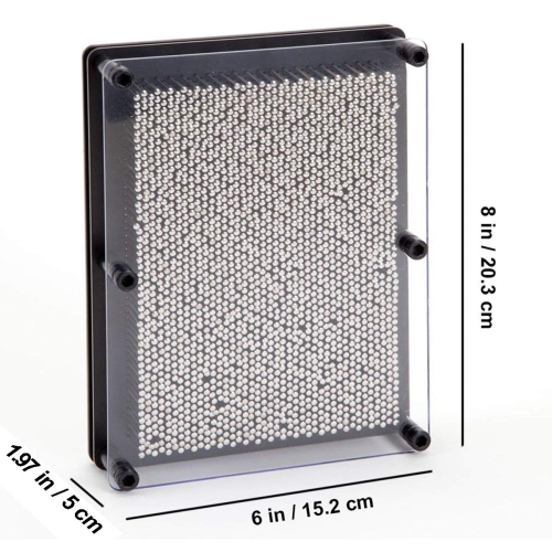 Classic 3D Metal Pin Art Toy - 8in x 6in 3D Large Size Pin Art Board for Kids or Adults