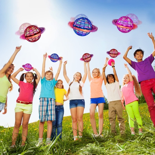 Aéroglisseur Ball Flying Ball Toys 2022, Mini-drone rotatif à 360°, Mini-boule d'Orb Flying Boomerang, toupie dynamique RVB