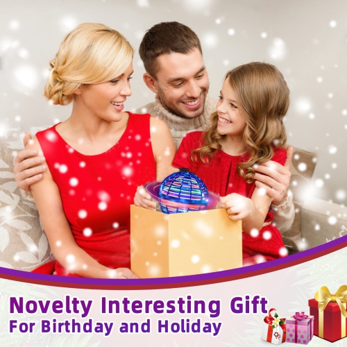 Aéroglisseur Ball Flying Ball Toys 2022, Mini-drone rotatif à 360°, Mini-boule d'Orb Flying Boomerang, toupie dynamique RVB