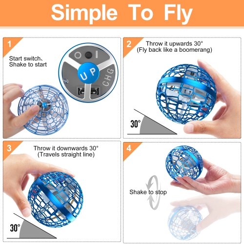Balle volante pour les enfants de 3, 6, 8, 10 et 12 ans Boule Boomerang avec contrôle à la main, girouette lumineuse dynamique pour les jouets de