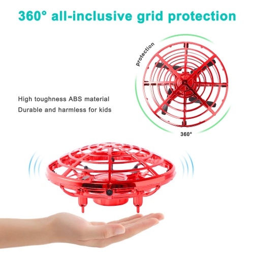Flying Toy Mini Drone for Kid, Hand Controlled Flying Ball with LED Light, UFO Helicopter with 2 Speed, Easy Indoor Outdoor