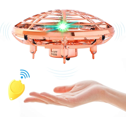 Flying Toy Mini Drone for Kid, Hand Controlled Flying Ball with LED Light, UFO Helicopter with 2 Speed, Easy Indoor Outdoor