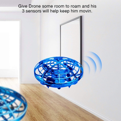 Flying Toy Mini Drone for Kid, Hand Controlled Flying Ball with LED Light, UFO Helicopter with 2 Speed, Easy Indoor Outdoor