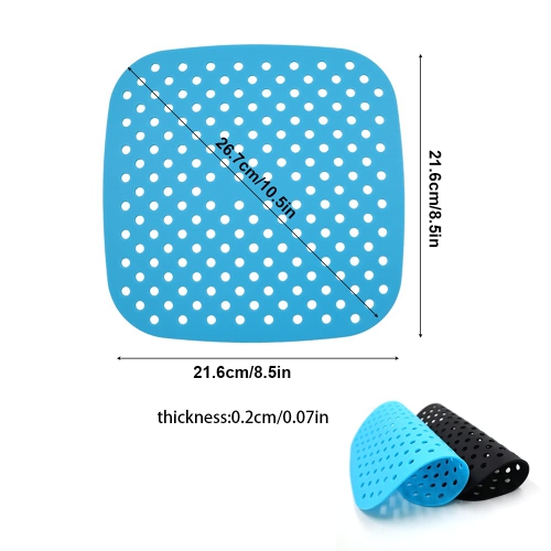 2Pcs Reusable Air Fryer Liners, 8.5 Inch Square Non-Stick Silicone Air Fryer Basket Mats, Air Fryer Accessories for 5.8 QT a