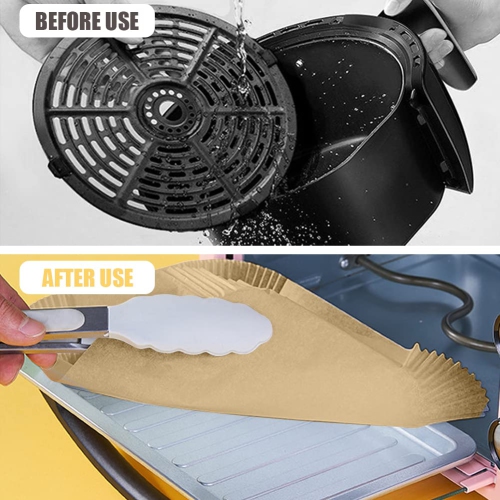 Air Fryer Disposable Paper Liner Compatible with Ninja Dual Air Fryer, 100Pcs Air Fryer Lining Rectangle, Airfryer Parchment