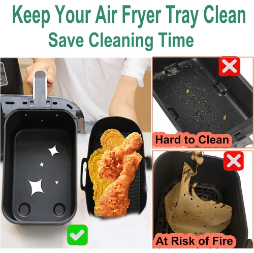 Dual Air Fryer Accessories Compatible for Ninja DZ201 DZ401 DZ201C, Instant, 8QT-10QT, 6PCS Air Fryer