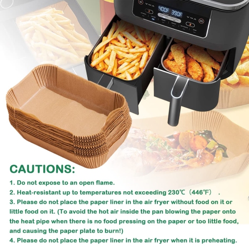 100 Air Fryer Doublures en papier jetables Accessoires pour Ninja Foodi  Dual Air Fryer