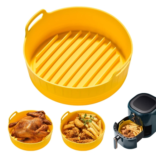 Air Fryer Silicone Pot, 8.86” Replacement of Parchment Paper Liners & Air Fryer Liners, Food Safe Reusable Air Fryer Oven Ac