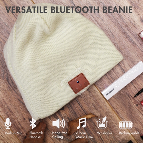 Bonnet Bluetooth sans fil avec haut-parleurs stéréo amovibles et microphone, bonnet de musique unisexe doublé en molleton pour extérieur SPO