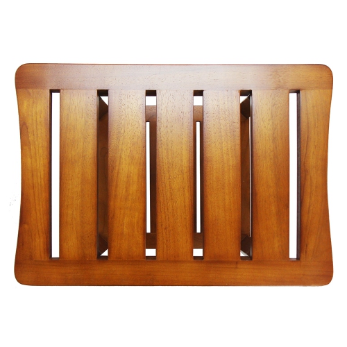 Oceanstar Solid Wood Spa Bench with Storage Shelf, Teak Color Finish