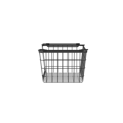 Oceanstar Stackable Metal Wire Storage Basket Set for Pantry, Countertop, Kitchen or Bathroom – Black, Set of 3