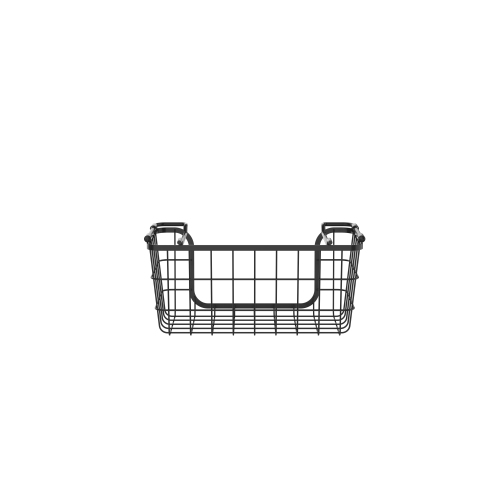 Oceanstar Stackable Metal Wire Storage Basket Set for Pantry, Countertop, Kitchen or Bathroom – Black, Set of 3