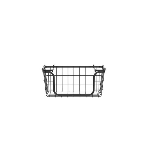 Oceanstar Stackable Metal Wire Storage Basket Set for Pantry, Countertop, Kitchen or Bathroom – Black, Set of 3