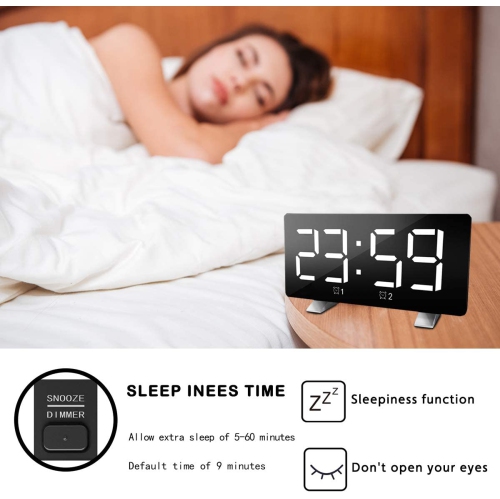 axGear Meowoo LED Digital Alarm Clock,USB Chargable Music Electronic Alarm Clock