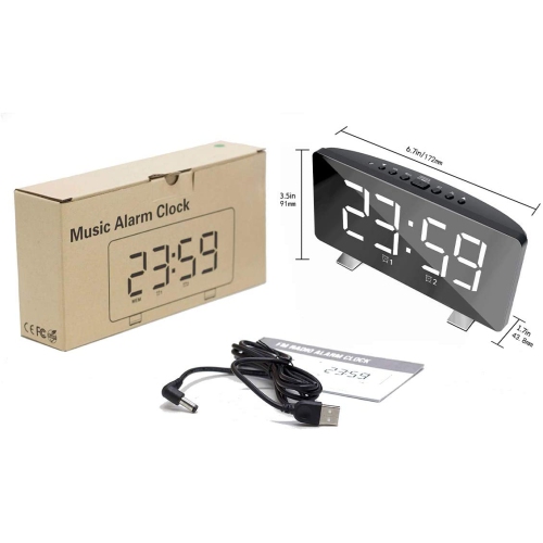 axGear Meowoo LED Digital Alarm Clock,USB Chargable Music Electronic Alarm Clock