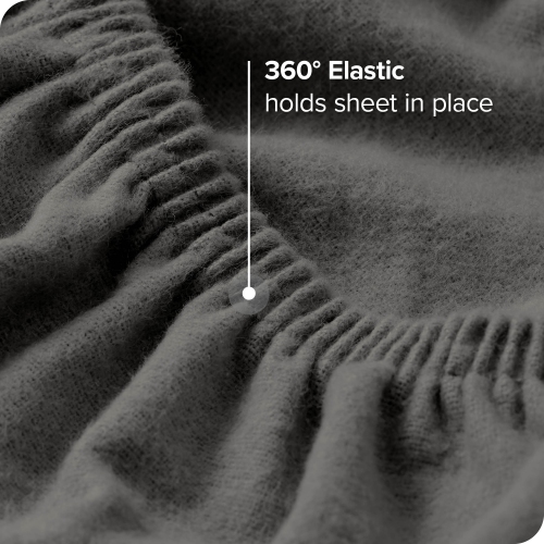 Draps en flanelle biologique Bare Home 100 % coton, velours doux, épais. - Double brossé - Deep Pocket