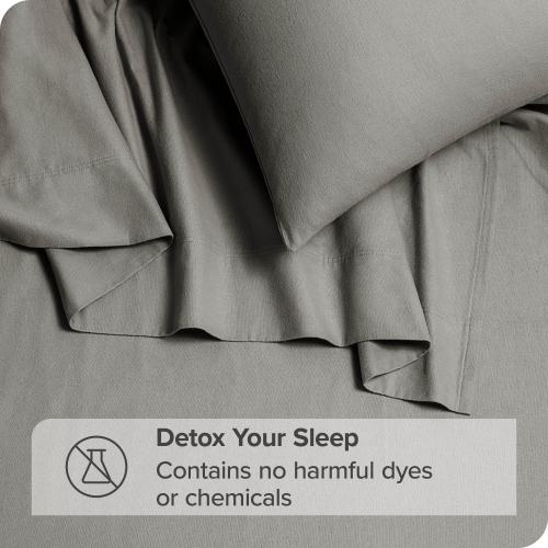Bare Home Organic Flannel Sheet Set 100% Cotton, Velvety Soft Heavyweight - Double Brushed - Deep Pocket