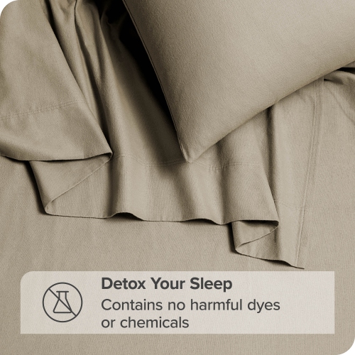 Bare Home Organic Flannel Sheet Set 100% Cotton, Velvety Soft Heavyweight - Double Brushed - Deep Pocket