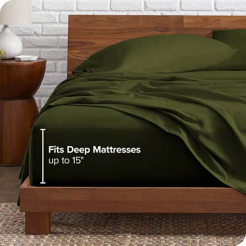 Bare Home Organic Flannel Sheet Set 100% Cotton, Velvety Soft Heavyweight - Double Brushed - Deep Pocket