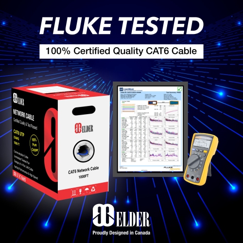 Elder Ethernet Cable Cat6 UTP 1000ft 305m, Certified Bare Copper High-Speed Network Cable Bulk LAN Internet Wire, Cat 6 Cable Communication Cord,