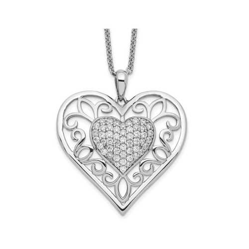 Image 1 de 5.. Collier à pendentif en cœur « To My Daughter » en argent sterling avec zircons cubiques synthétiques