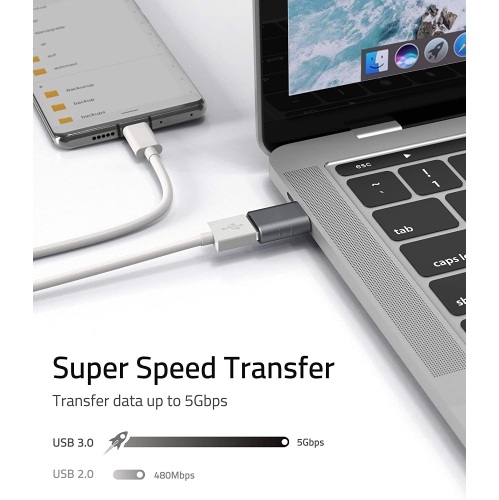 navor USB C to USB 3.0 Adapter Compatible with MacBook Pro 2021, MacBook Air 2020, iPad Pro 2021 and Other Type C Devices -Gray