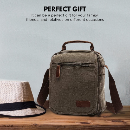 Petit sac messager en toile, sac à bandoulière sac à main vertical pour voyage travail d'affaires hommes femmes
