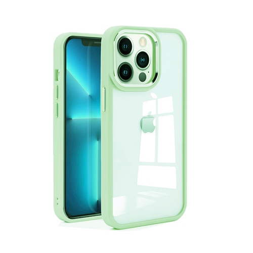 Transparent Back Matte Rubberized Hard PC Hybrid Case Cover for iPhone 14 Pro, Teal