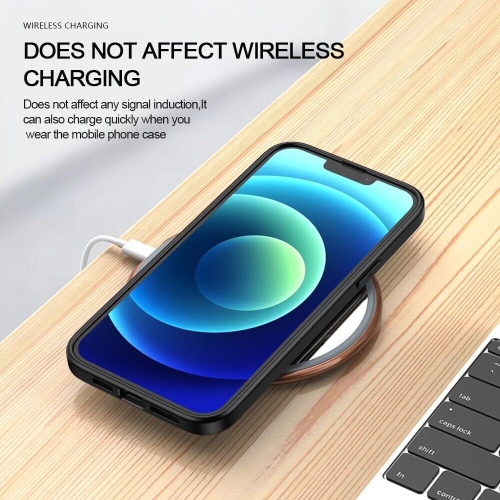 Étui hybride en PC dur caoutchouté mat avec dos transparent pour iPhone 14 Pro, Noir