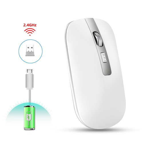 Image 1 de 6.. Wireless Mouse,Slim & Noiseless 2.4G USB PC Laptop Computer Cordless Mice with Nano Receiver,1600 DPI Mouse,Home&Office for Windows Mac Linux Vista