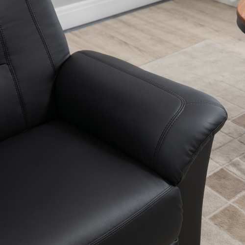 Fauteuil électrique à vérin électrique pour personnes âgées de HOMCOM, canapé inclinable en cuir PU avec repose-pieds et télécommande, pochettes