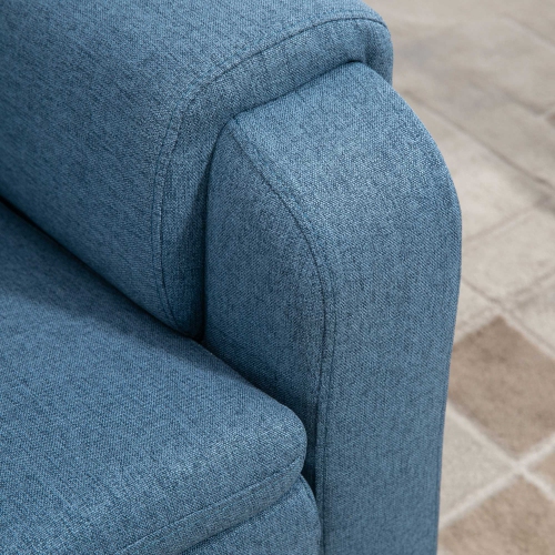 HOMCOM Power Lift Chair for Elderly, Linen Fabric Wingback Recliner Chair with Footrest and Pockets for Living Room, Blue